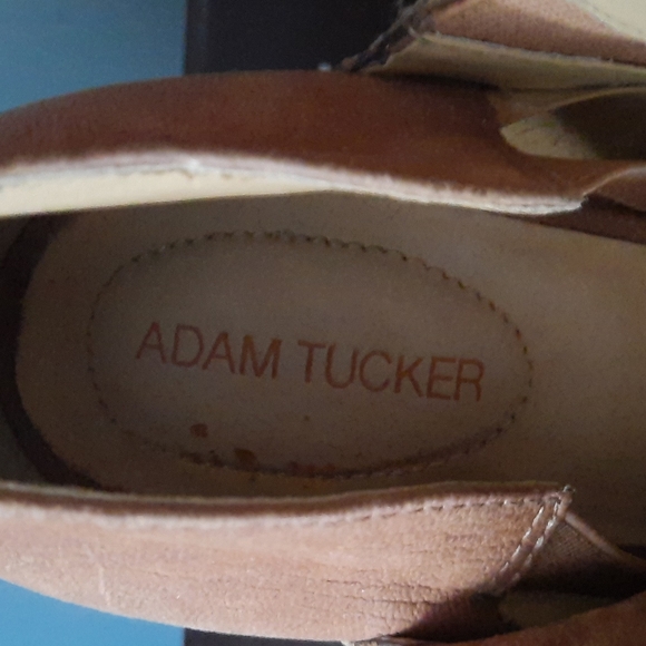 Adam Tucker McKenna Chunky Heel Leather Open  Toe Shoe Bootie Size 8.5 - Picture 3 of 14